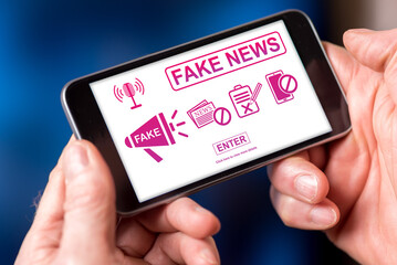 Fake news concept on a smartphone