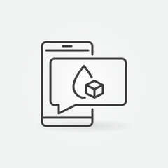 Glucometer App in Smartphone vector Blood Glucose Monitoring line icon