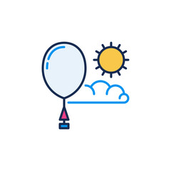 Flying Radiosonde in Sky vector concept colored icon