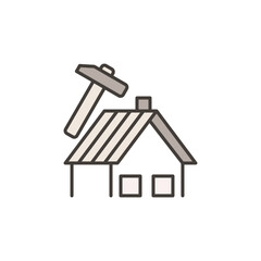 House Roof Repair and Maintenance vector concept colored icon