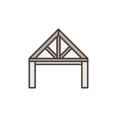 Roof Truss System vector concept colored icon