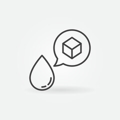 Speech Bubble with Sugar and Blood Drop vector concept linear icon