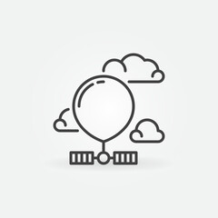 Spy Radiosonde Flying in Sky vector concept outline icon