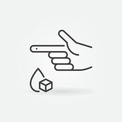 Sugar in Blood from Finger concept thin line vector icon