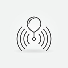 Weather Balloon or Radiosonde vector concept line icon or symbol