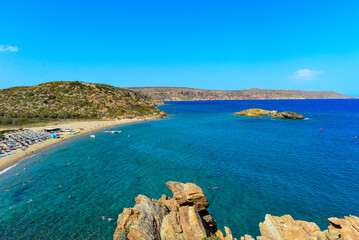 Palmenstrand von Vai an der Ostküste der griechischen Mittelmeerinsel Kreta