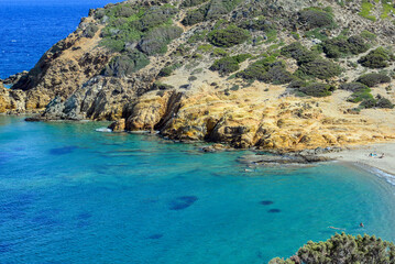 Fototapeta na wymiar Psili Ammos Strand in Itanos an der Nordostspitze der griechischen Insel Kreta