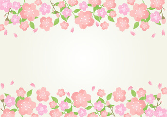 テキストスペース付き桜の背景