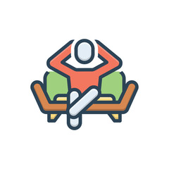 Color illustration icon for relief