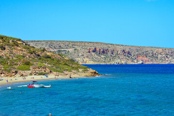 Palmenstrand von Vai an der Ostküste der griechischen Mittelmeerinsel Kreta