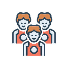 Color illustration icon for teams