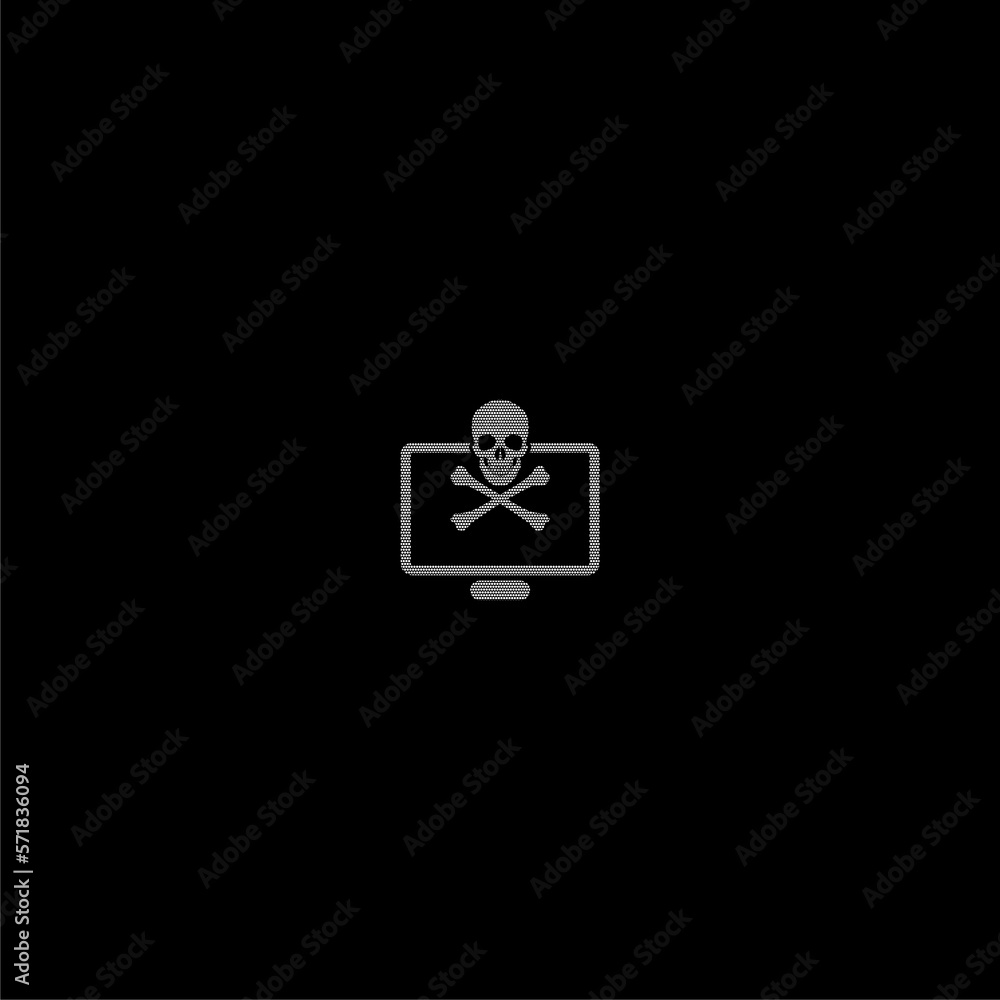 Poster hacker criminal security internet icon isolated on dark background