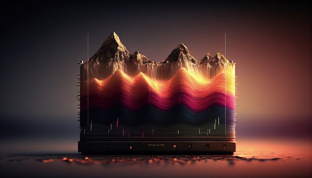 A seismograph registers vibrations created by seismic waves. Futuristic Concept. Generative AI