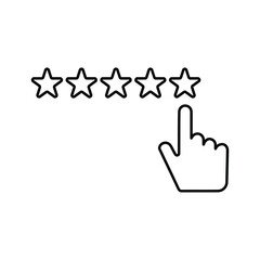 5 Star Feedback icon. Outline symbol. 
