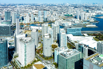 横浜ランドマークタワーからの横浜の景色