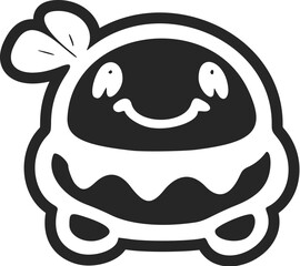 Trendy black and white cute turtle logo. Good for business and brands.