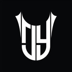 Obraz na płótnie Canvas JY Logo monogram shield sharp half round shape images design template