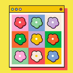 Set of colorful flowers