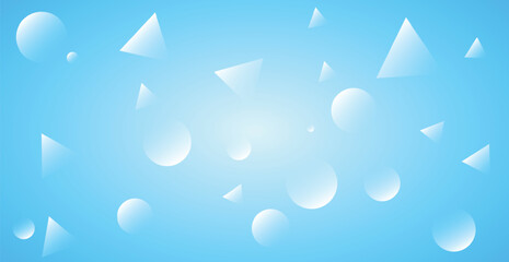 Geometric Circle And Triangle Shape Abstract Blue Background. Technology Banner Wallpaper. Vector Illustration