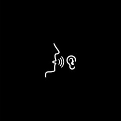 Active listening icon isolated on dark background