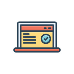 Color illustration icon for completing