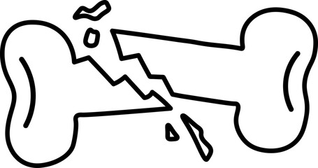 Bone fracture vector icon. Osteoporosis symbol