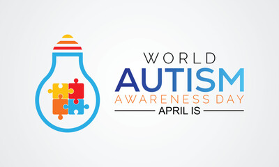 illustration,banner or poster of World autism awareness day. Vector banner for social media, poster, greeting card.