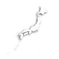 Japan political map of administrative divisions - prefectures, metropilis Tokyo, territory Hokaido and urban prefectures Kyoto and Osaka. Flat white blank map with thin black outline and dropped