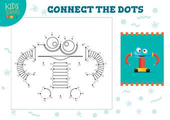 Connect the dots kids game vector illustration