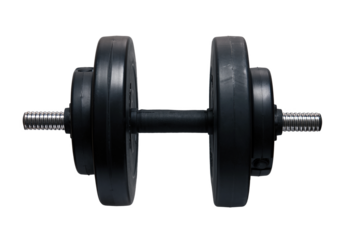 Black Dumbbells isolated on white background. Background fitness and bodybuilding concept