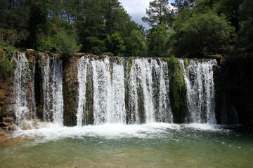 Waterfall with crystal water in Catalonia