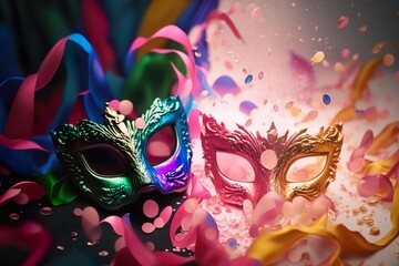 The Art of Disguise celebrating the Mysterious World of Party Masks AI Generated 