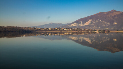 lake in the mountains, lombardy, italy
