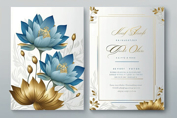  wedding invitation card template design with watercolor greenery leaf and branch,water color invitation ,beautiful floral wreath. Generative AI