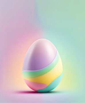 Creative Spring Easter concept, painted decorated pastel eggs. Festive colors and family atmosphere. Illustration, Generative AI