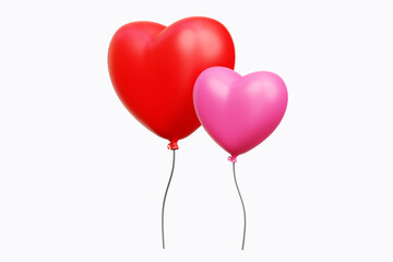 Fototapeta na wymiar 3d Love Balloon, Valentine 3d Illustration