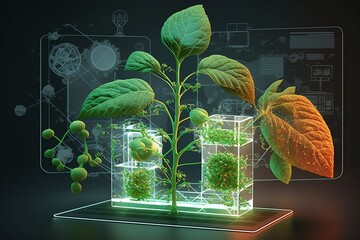 Agricultural Technologies for Growing Plants and Scientific Research Concept Created Made with Generative AI