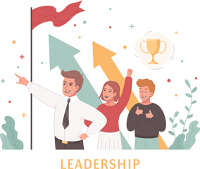 Leadership Cartoon Design Concept