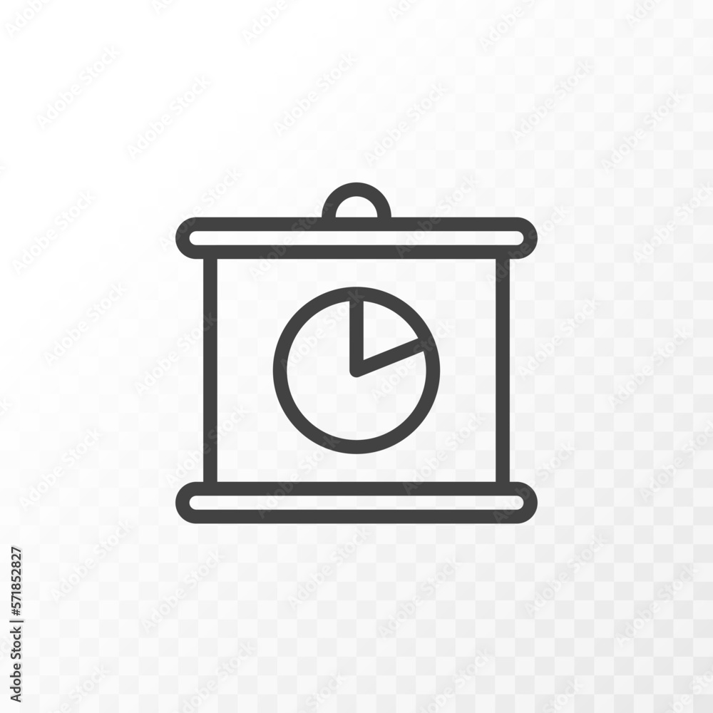 Aufkleber outline style ui icons collection. vector black linear illustration. flipchart with pie chart symbol