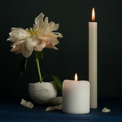 candles and flowers
