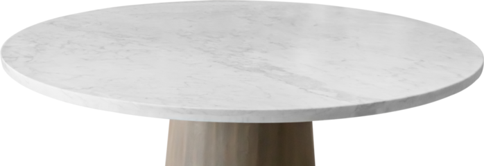 White marble stone table top isolated on white background for product display