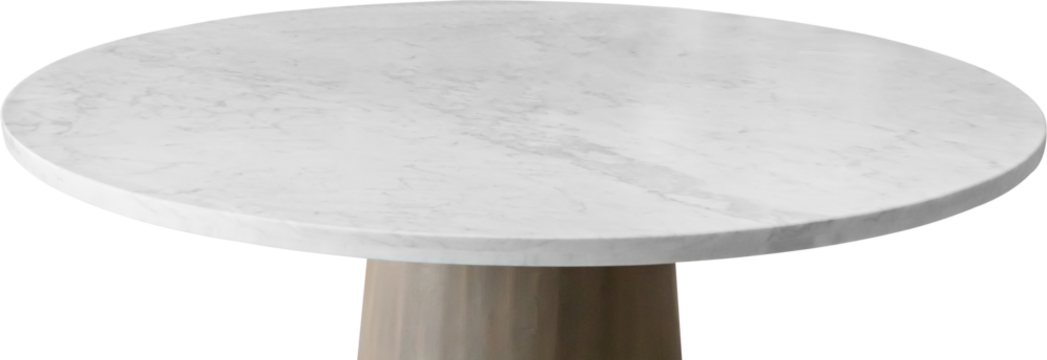 White marble stone table top isolated on white background for product display