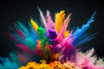 Fototapeta na wymiar Abstract background explosion of powder paints. Holi background