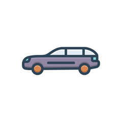 Color illustration icon for car