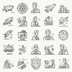 Fototapeta premium Business and Finance Icons for Entrepreneurs and Content Creators - Vector Set