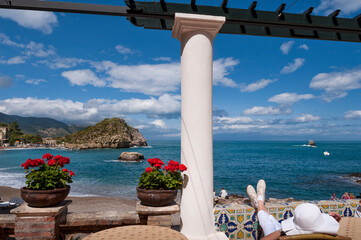 Fototapeta premium vista mare da taormina