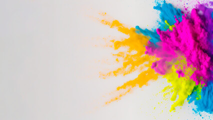 Fototapeta na wymiar Colored watercolor colorful powder explosion Vibrant wallpaper. Generative AI