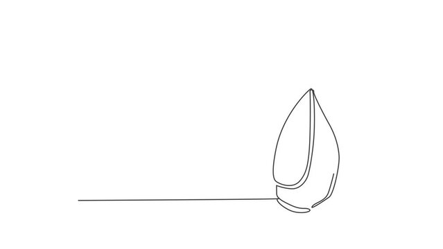 Animated self drawing of one continuous line draw cloth ironing electric home appliance. Electricity household gadget template concept. Full length single line animation illustration.
