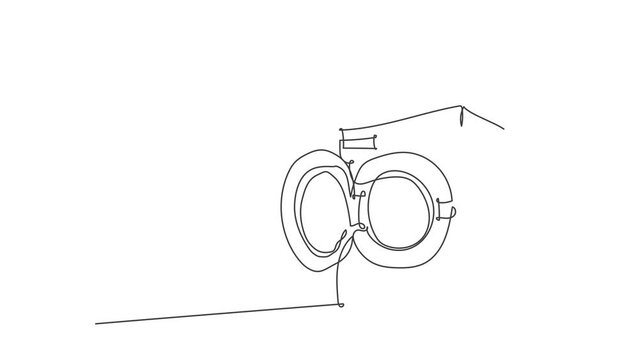 Animated self drawing of one continuous line draw open front door washing machine electric home appliance. Electricity household gadget template concept. Full length single line animation illustration