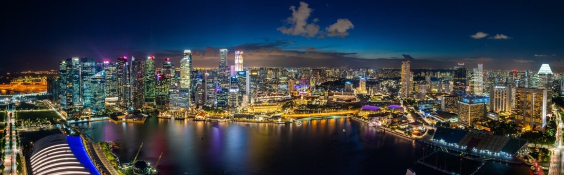 Singapore city wind at night
